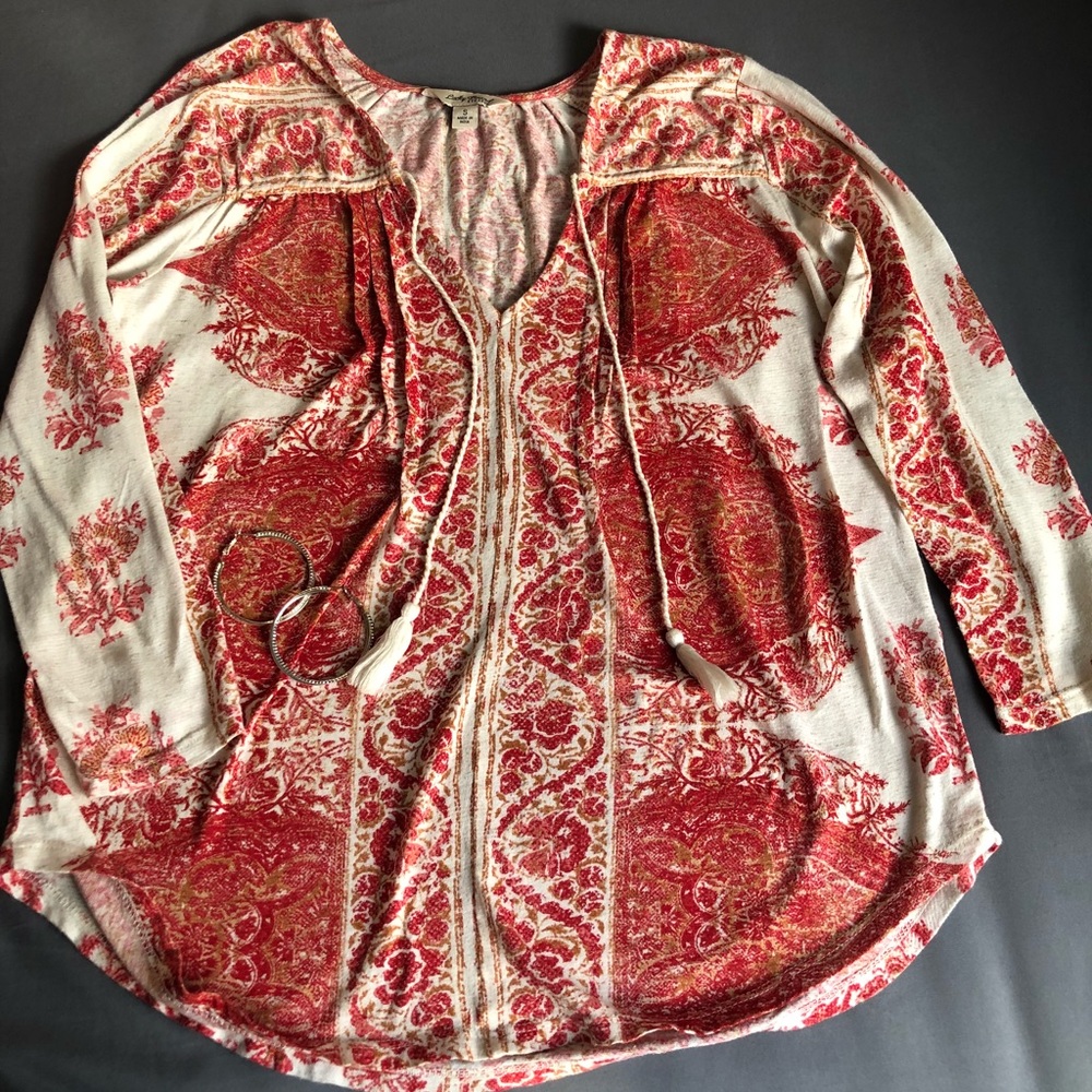 Lucky Brand- woman’s blouse size small orange